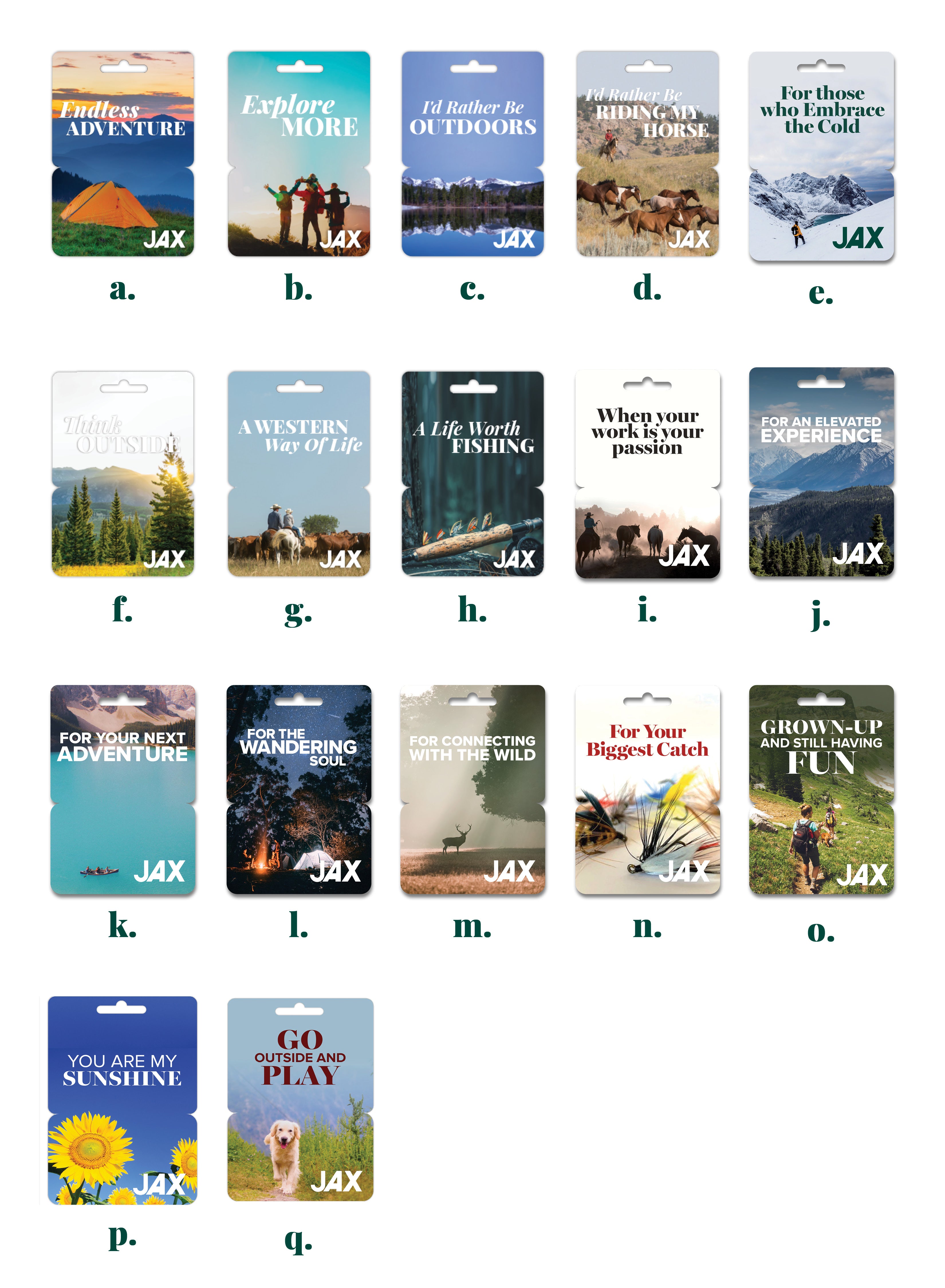 JAX Physical Gift Card – JAXOutdoorGearFarmandRanch