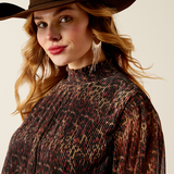 Ariat Plume Pleated Shirt - Leopard Mesh