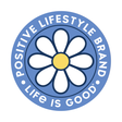 Life Is Good Positive Lifestyle Daisy 4" Circle Sticker Cornflower blue