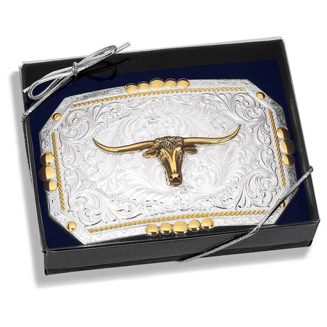 Montana Silversmiths Principle Longhorn Showpiece Belt Buckle