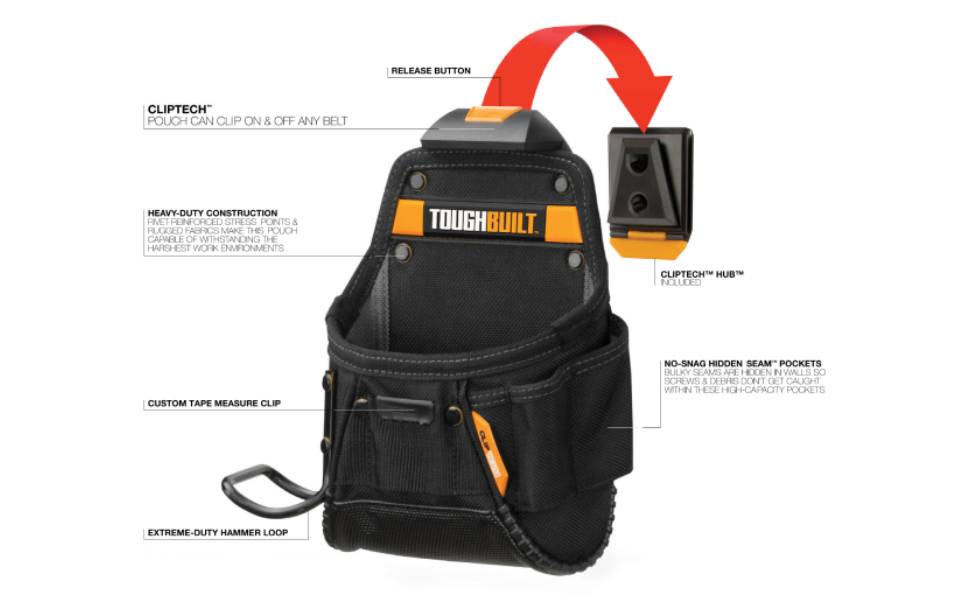 ToughBuilt Project Pouch with Hammer Loop