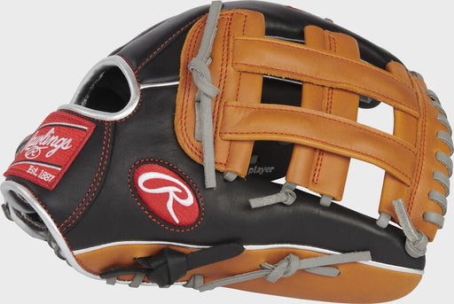RAWLINGS R9 Series ContoUR 12in Baseball Infield/Outfield Glove LH Black tan