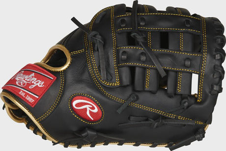 RAWLINGS R9 Series 12.5In First Base Mitt LH Black gold