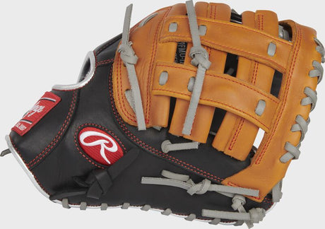 RAWLINGS R9 Series ContoUR 12in Baseball First Base Mitt LH Black tan