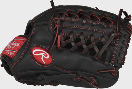 RAWLINGS R9 Series 11.5in Pro Taper Youth Infield/Pitcher Glove RH Black red