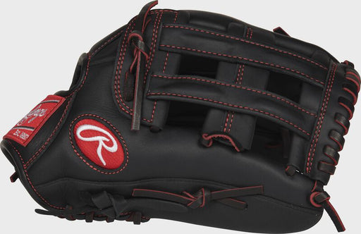 RAWLINGS R9 Series 12in Pro Taper Youth Outfield Glove RH Black red