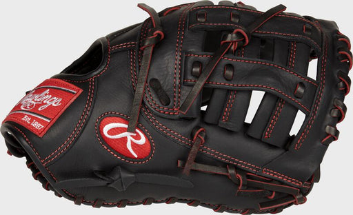RAWLINGS R9 Series 12in Pro Taper Youth First Base Mitt RH Black red