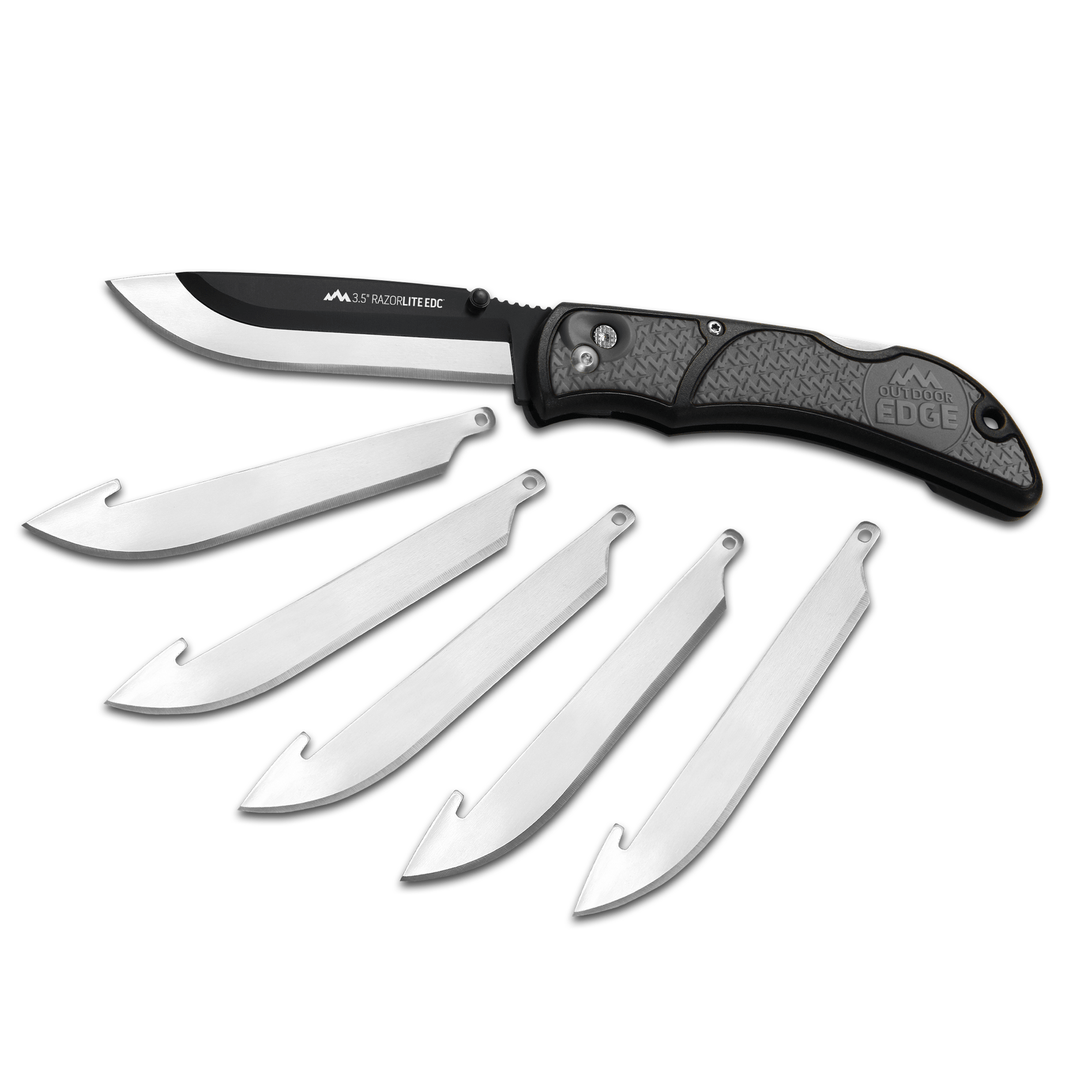 Outdoor Edge Razor Lite EDC 3.5IN Rplaceable Blade Folding Knife Gry