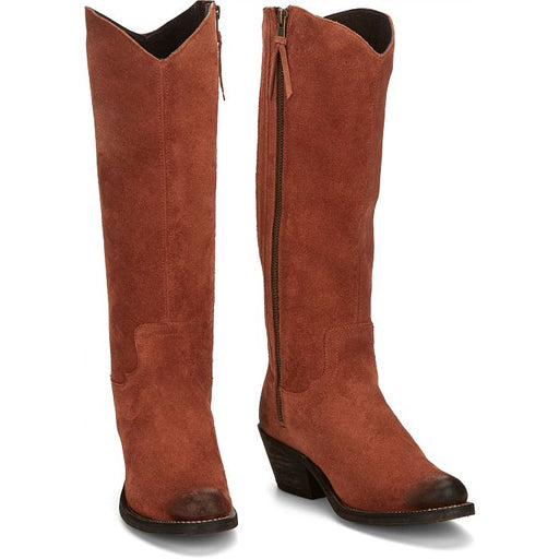 Justin Women's McAlester 15" Pull-on Boot Cinnamon Suede