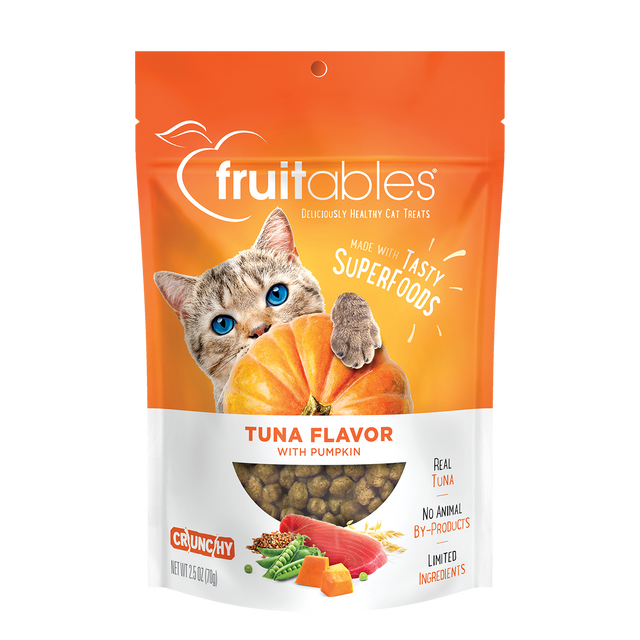 Fruitables Limited Ingredient Crunchy Cat Treats - Tuna Flavor with Pumpkin - 2.5oz Tuna & Pumpkin