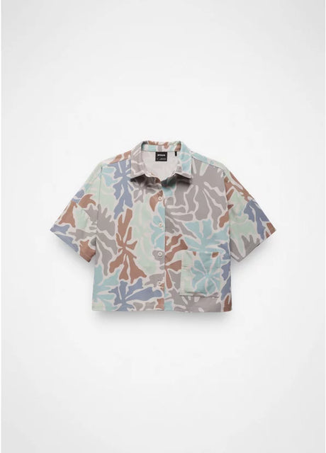 Prana Railay Short Sleeve Button Down - Almond Boogie Bloom