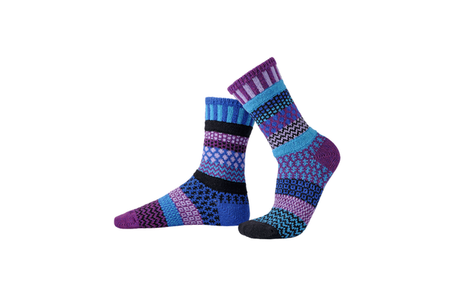 Solmate Raspberry Crew Sock Turquoise/Purple/Black/Lilac/Royal Blue