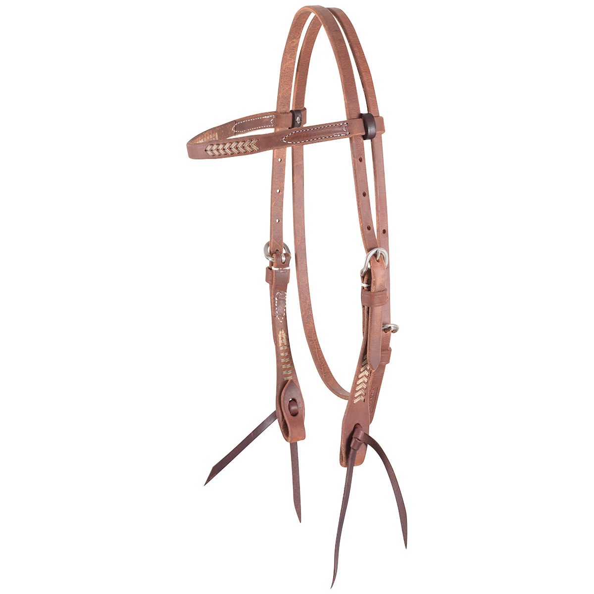 Martin Saddlery Rawhide Laced Browband Headstall - Natural