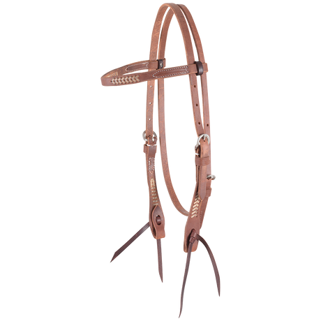 Martin Saddlery Rawhide Laced Browband Headstall - Natural