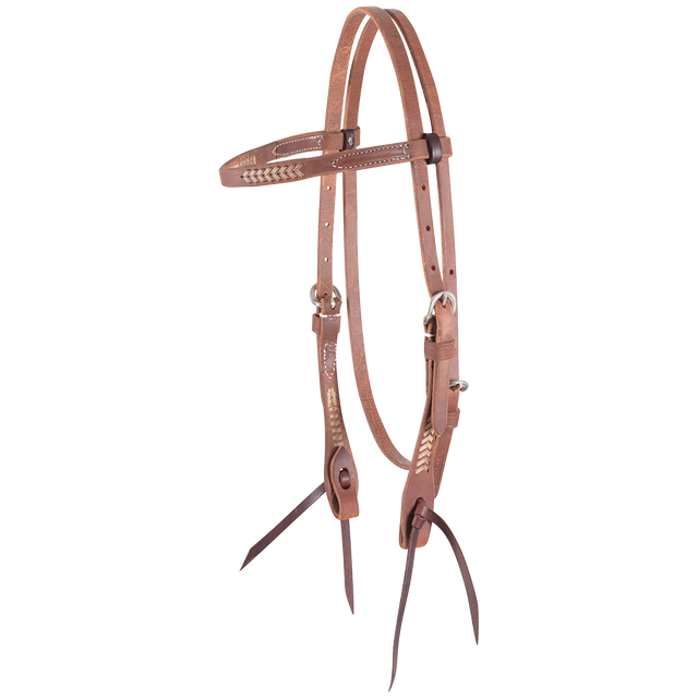 Martin Saddlery Rawhide Laced Browband Headstall - Natural