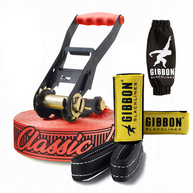 Gibbon Slacklines Gibbon Classicline Xl Slackline With Treewear Set Red