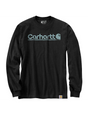 Carhartt Relaxed Fit Heavyweight Long-Sleeve Logo Graphic T-Shirt - Black