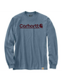 Carhartt Relaxed Fit Heavyweight Long-Sleeve Logo Graphic T-Shirt - Thundercloud