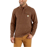 Carhartt Relaxed Fit Midweight Quarter-Zip Pocket Sweater Fleece - Mocha