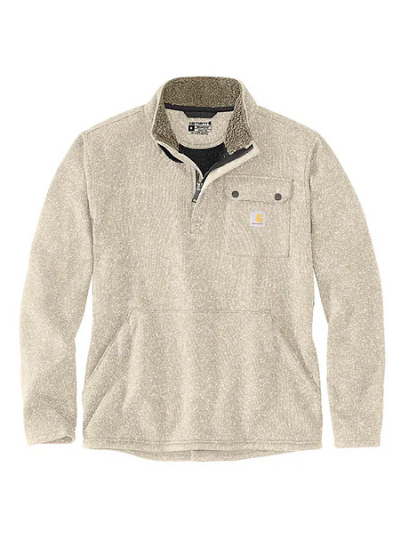 Carhartt Relaxed Fit Midweight Quarter-Zip Pocket Sweater Fleece - Oat Milk