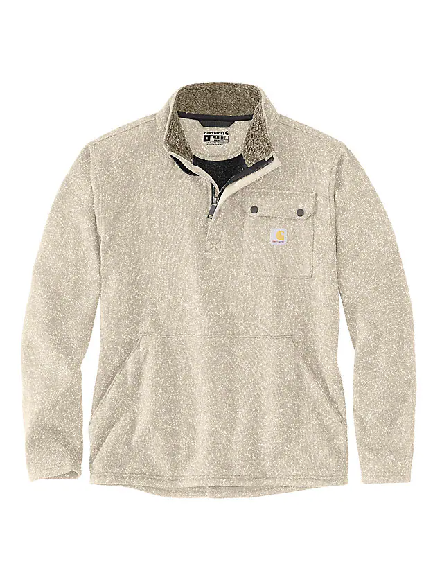 Carhartt Relaxed Fit Midweight Quarter-Zip Pocket Sweater Fleece - Oat Milk