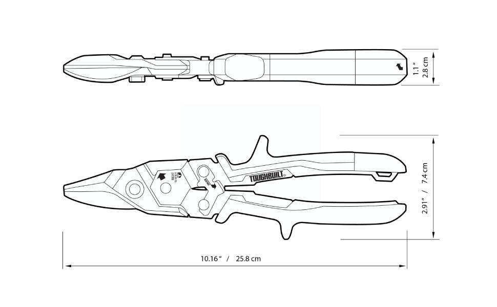 ToughBuilt Right Cut Aviation Snips