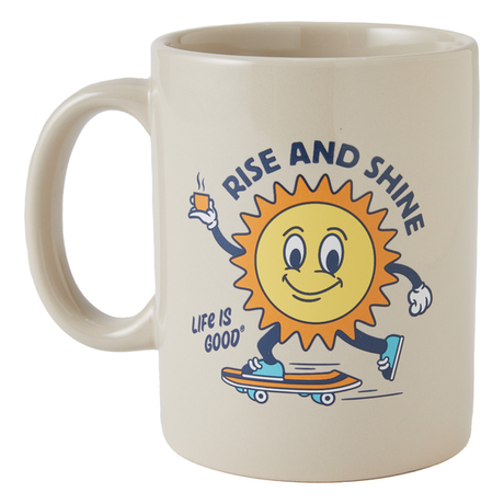 Life Is Good Rise and Shine Sun Jake's Mug - Bone Bone