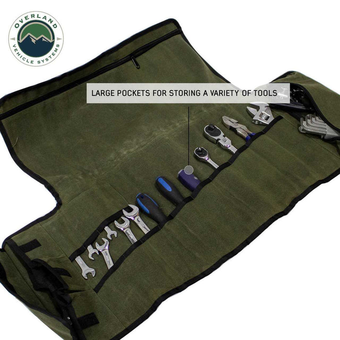 Overland Vehicle Systems Tool Bag Roll With Handle Canvas
