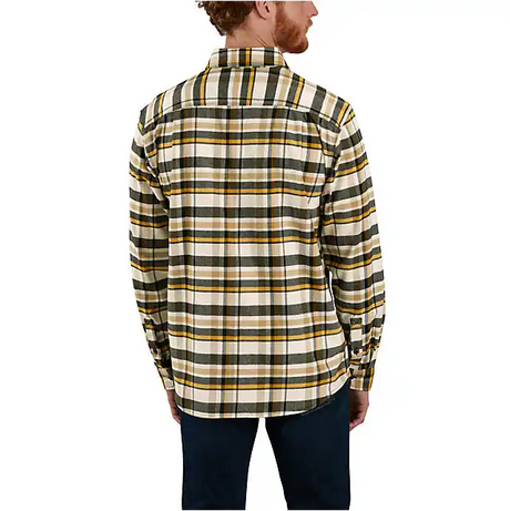 Carhartt Rugged Flex Relaxed Fit Midweight Flannel Long-Sleeve Plaid Shirt - Malt