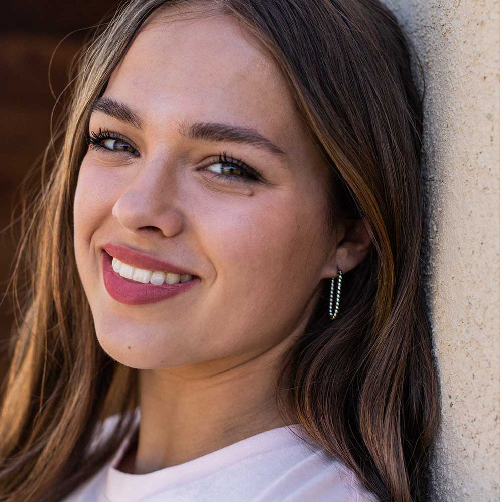 Montana Silversmiths Rustic Rope Rectangle Hoop Earrings