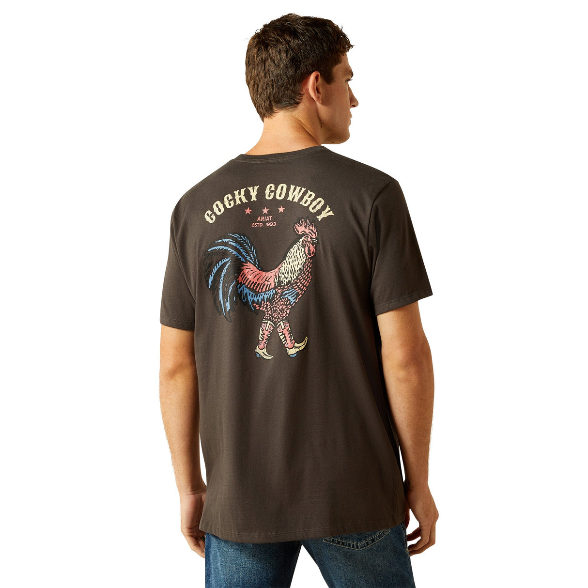 10058894 Mns Cowboy Cocky T-shirt - Vintage Black Vintage black