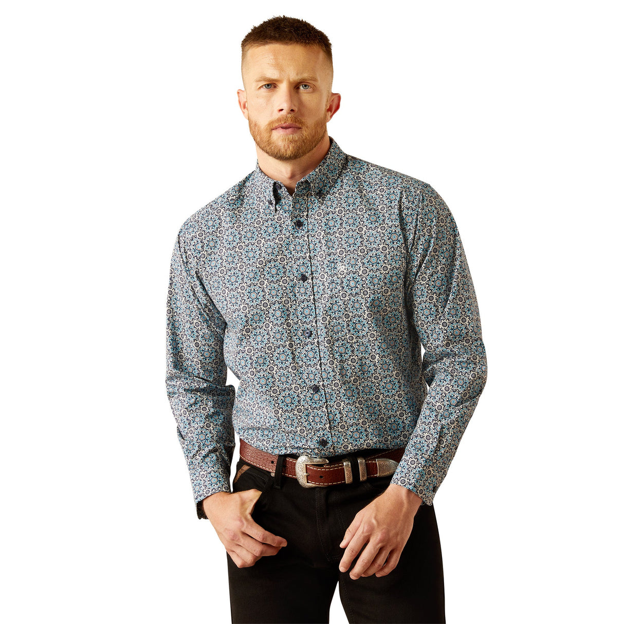 10058967 Mns Santiago Classic Fit Shirt - Dark Teal Dark teal