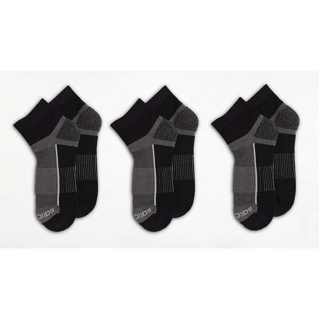 Saucony Inferno Quarter 3-Pack Socks - Black Black