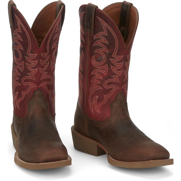 Justin Men's Muley 12" Western Boot Brown