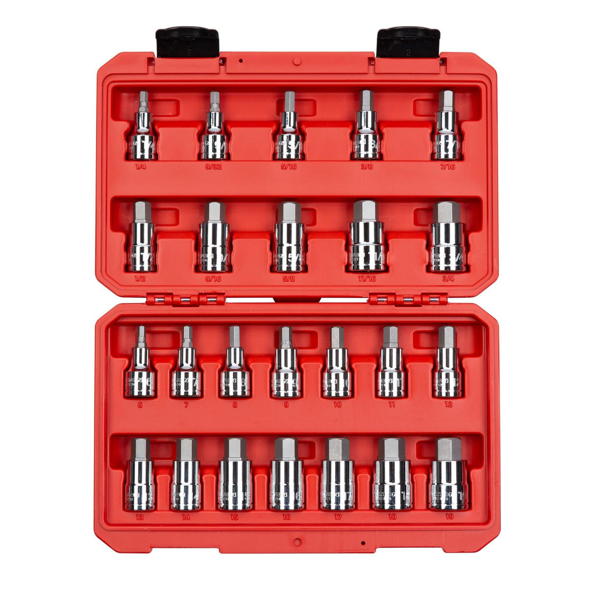 Tekton 24-Piece 1/2 Inch Drive Hex Bit Socket Set (1/4-3/4 in., 6-19 mm) 1/2IN / 24PC