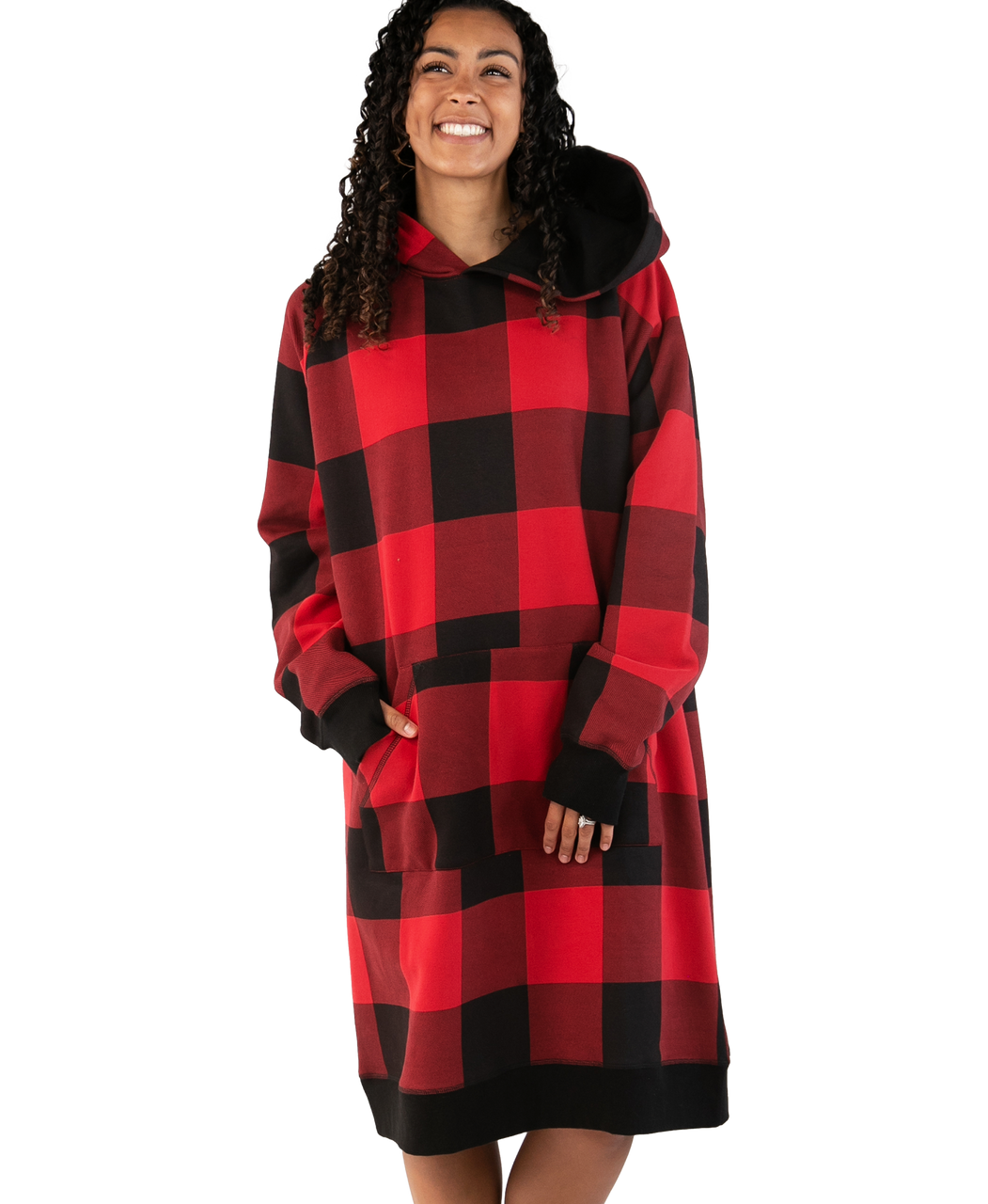 Lazy One Red Plaid Sleep Hoodie