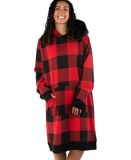 Lazy One Red Plaid Sleep Hoodie