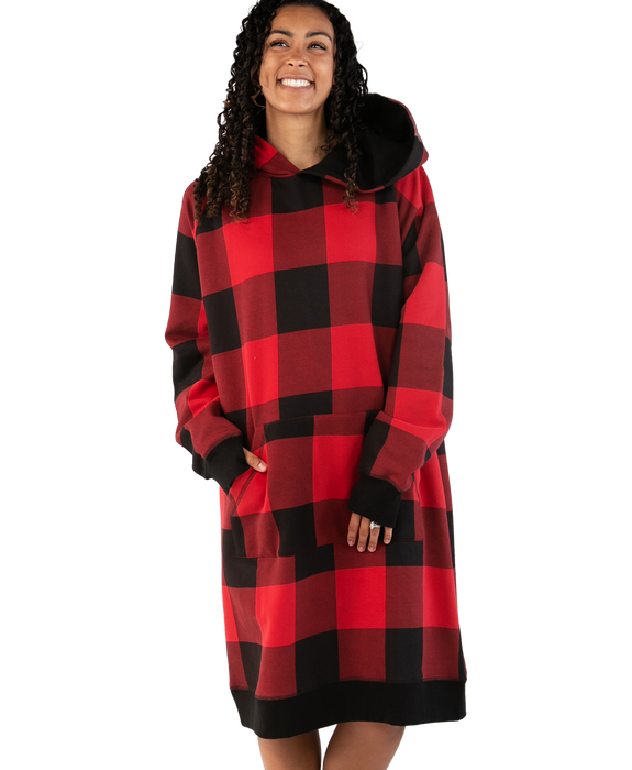 Lazy One Red Plaid Sleep Hoodie