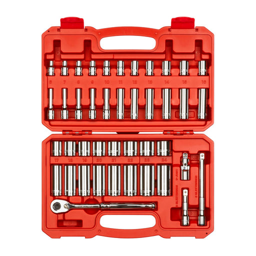 Tekton 42-Piece 3/8 Inch Drive 6-Point Socket and Ratchet Set (6-24 mm) 3/8IN / 42PC