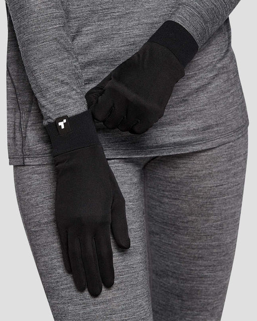 Terramar 1.0 Thermasilk Lightweight Stretch Silk Glove Liners Black