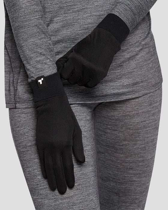 Terramar Thermasilk 1.0 Lightweight Stretch Silk Glove Liners Black