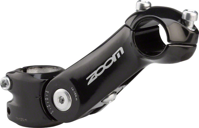 Zoom Tds-c297 Stem - 105mm, 25.4mm Clamp, Adjustable, 1 1/8in, Aluminum, Black Black