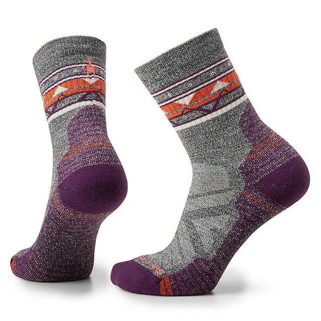 Smartwool Women's Hike Light Cushion Zig Zag Valley Mid Crew Sock Ash/Charcoal