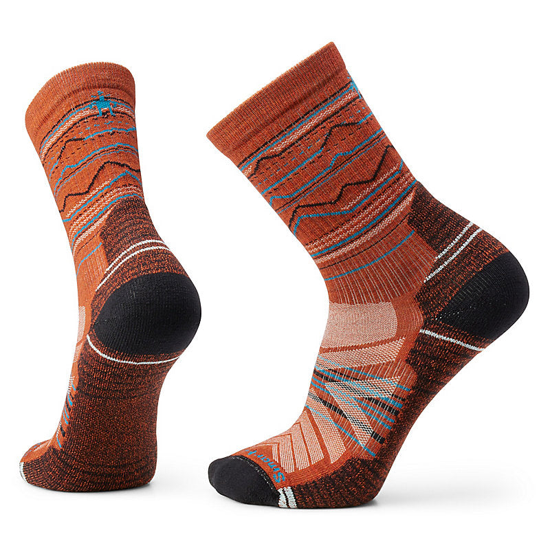 Smartwool Hike Light Cushion Mountain Range Pattern Crew Sock Picante