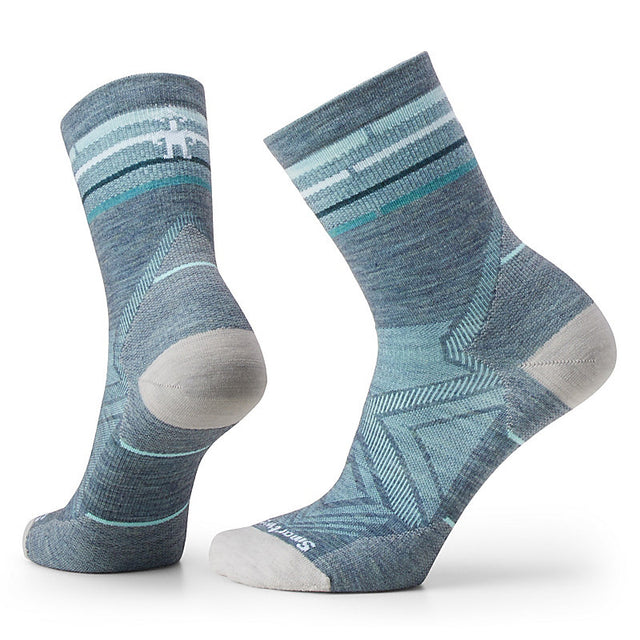 Smartwool Women's Run Zero Cushion Mid Crew Sock Pewter Blue