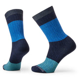 Smartwool Everyday Color Block Cable Zero Cushion Crew Sock Deep Navy