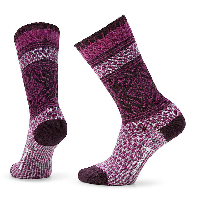 Smartwool Everyday Popcorn Snowflake Pattern Full Cushion Crew Sock Meadow Mauve