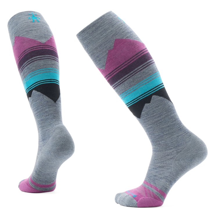 Smartwool Women's Ski Targeted Cushion Pattern Over-the-Calf Sock - Pewter Blue Pewter Blue