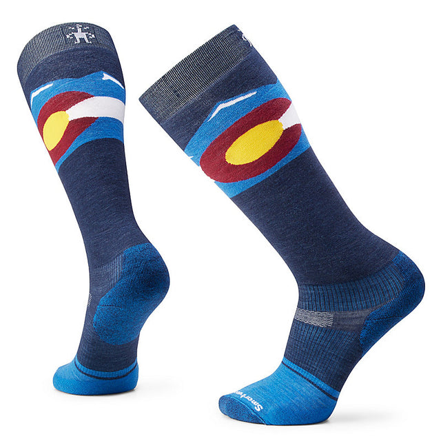 Smartwool Snowboard Targeted Cushion Colorado Over The Calf Sock Laguna Blue