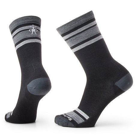 Smartwool Everyday Top Split Stripe Zero Cushion Crew Sock Black/Charcoal